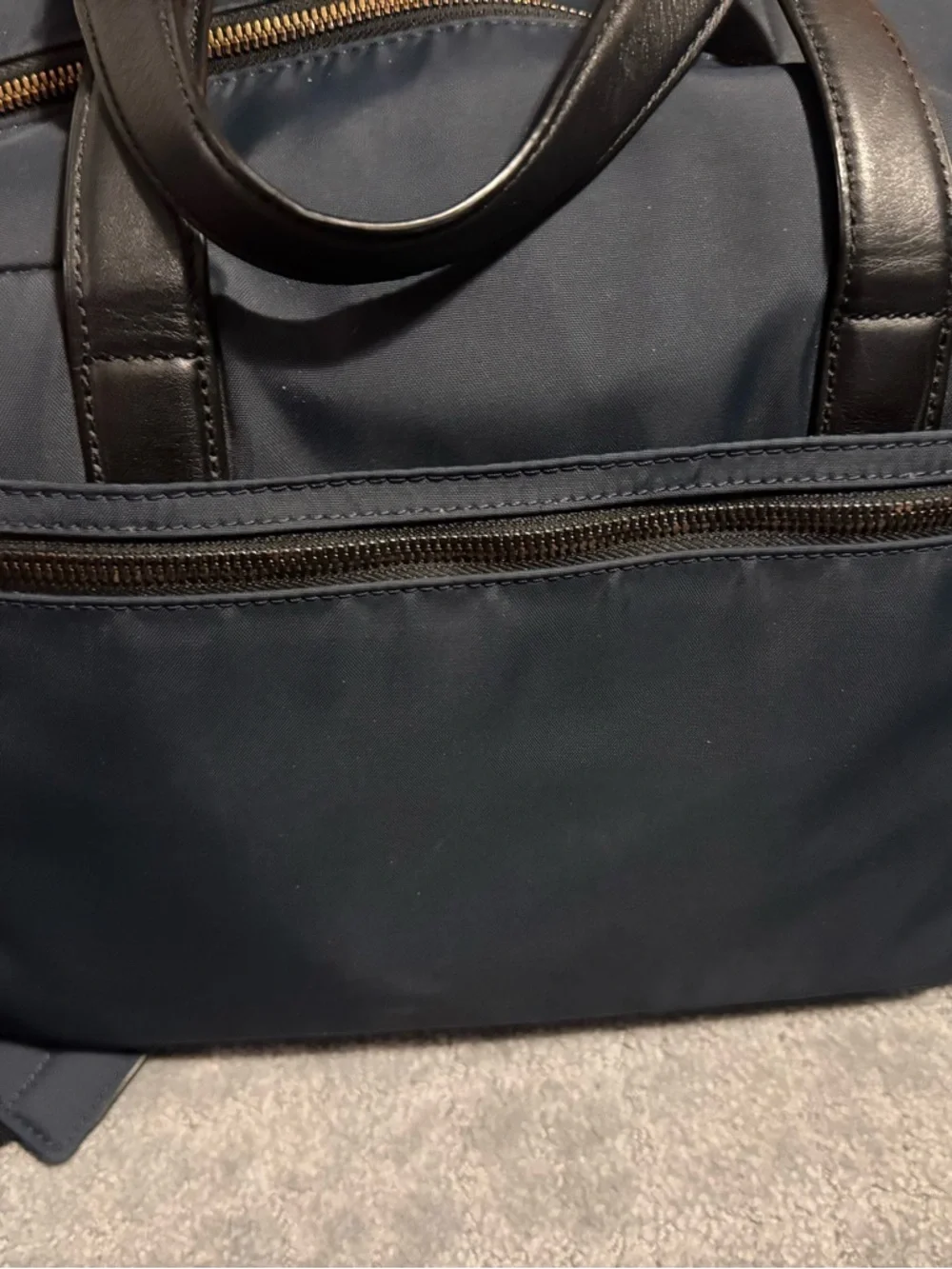 Navy AWAY Travel Duffel Bag with Black Leather Handles 20 L - Picture 12 of 16